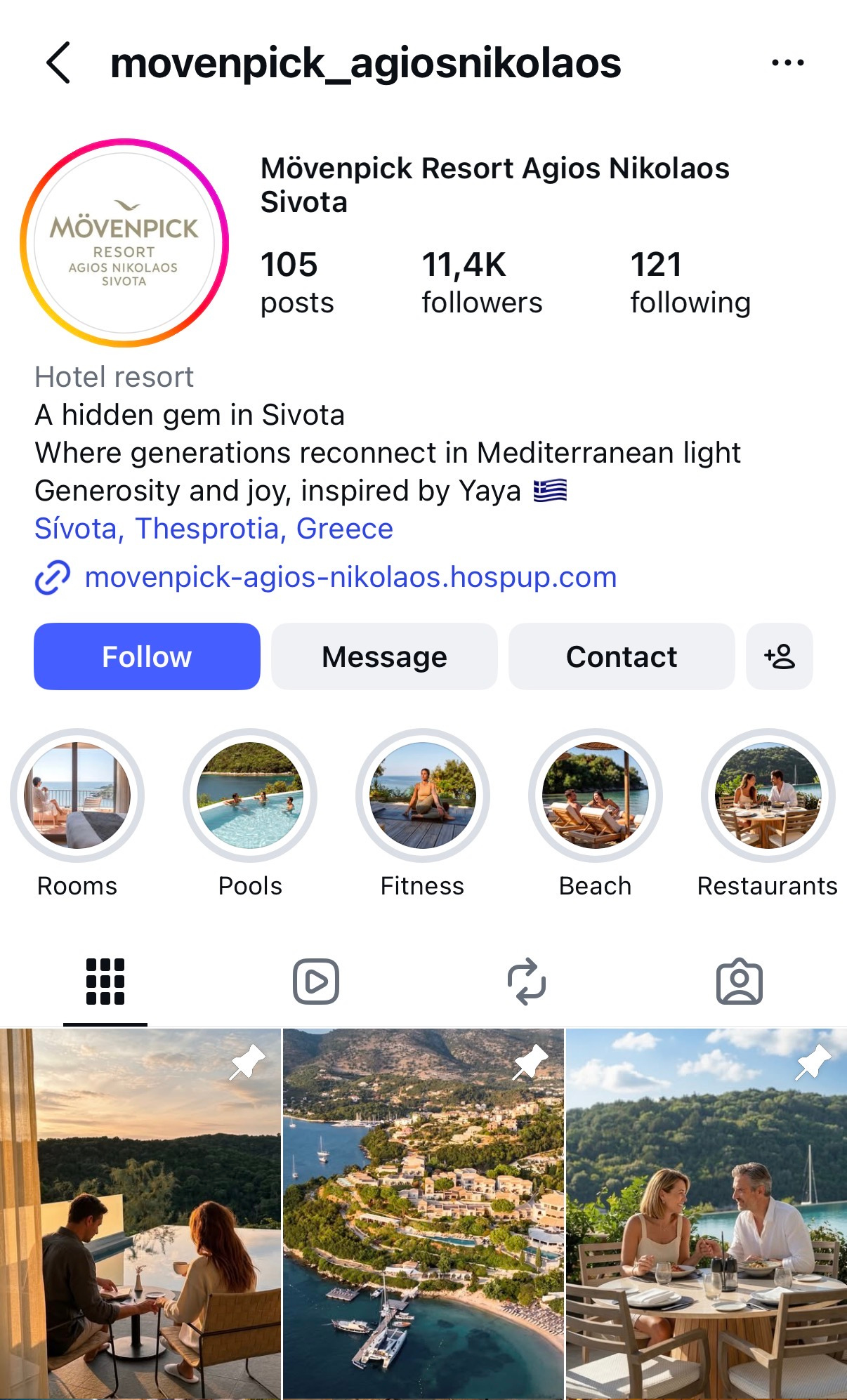 Instagram profile after