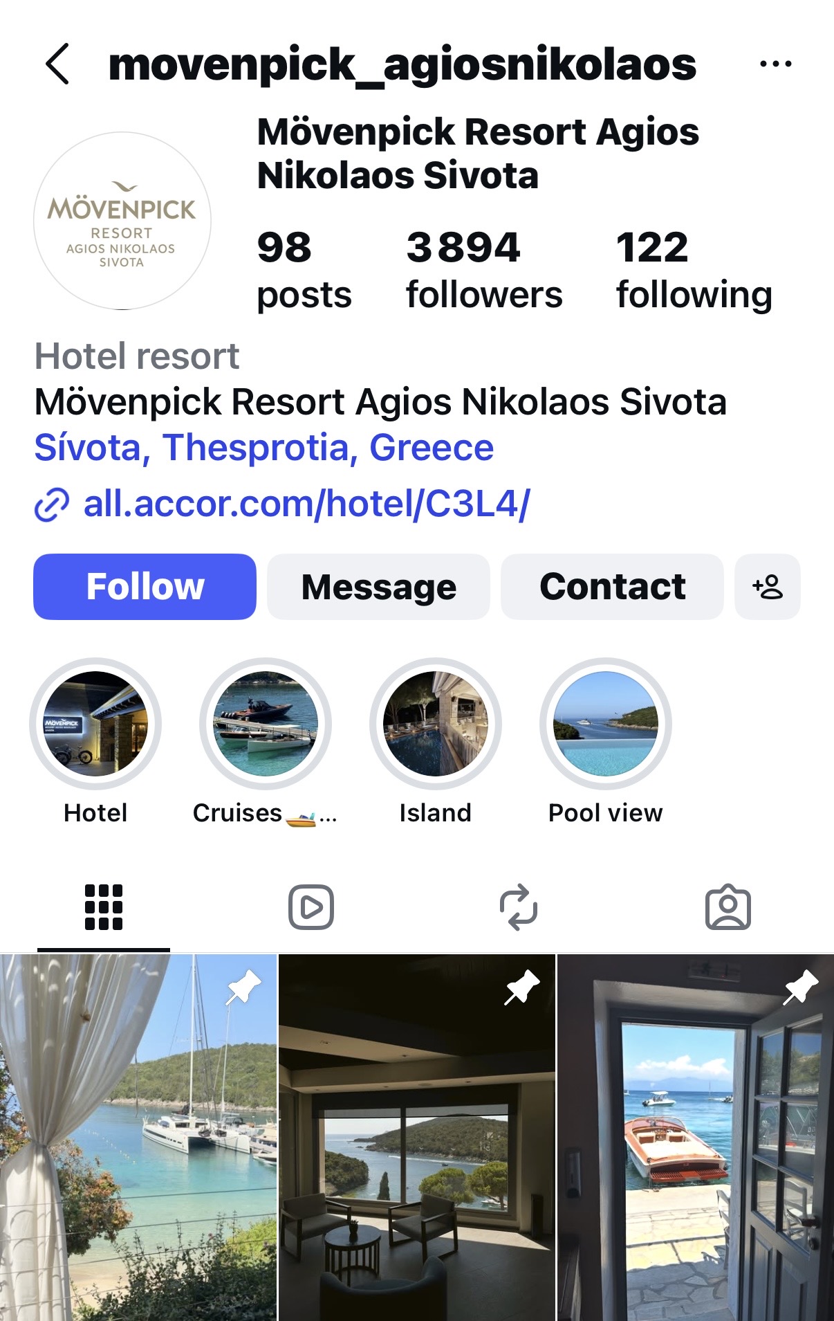 Instagram profile before